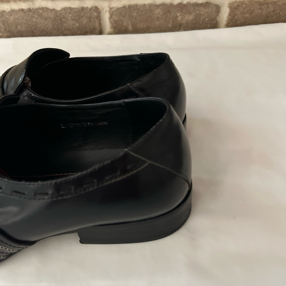 Robert Wayne Slice Black Leather Embellished Slip… - image 7